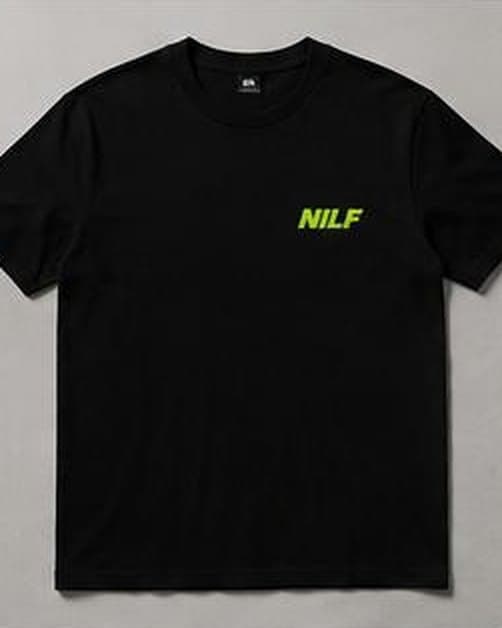Uniform tee in black, flat